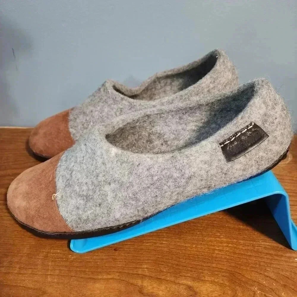 NWOT Bure Bure Felted Wool Beige WOOCAPS for Men, Slippers, Sz. 11.5-12 - Picture 2 of 7